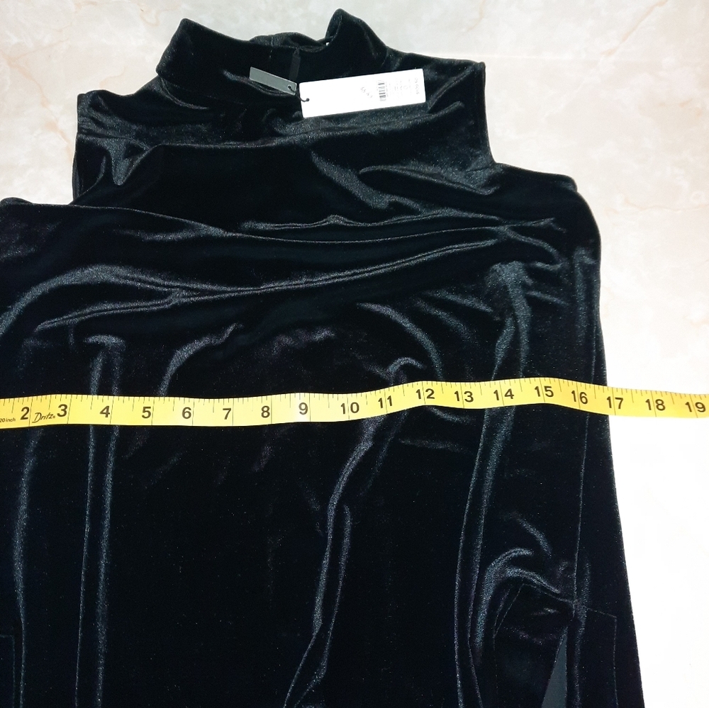 Chico's Black Velvet Sleeveless Mock Neck Midi Dress - Picture 8 of 13